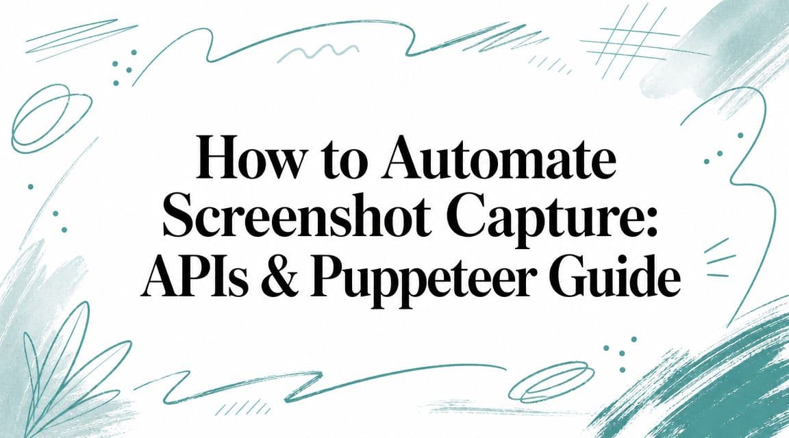 How to Automate Screenshot Capture: APIs & Puppeteer Guide